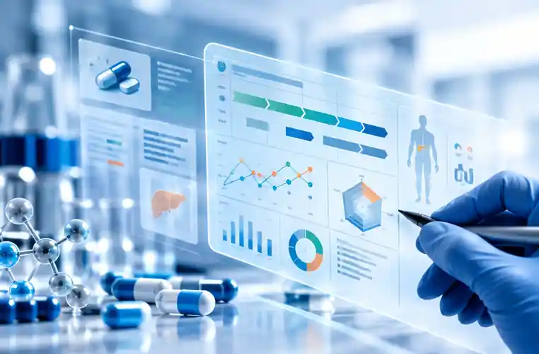 Pharmaceutical KOL intelligence analytics dashboard